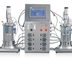 Double parallel glass fermenter (mechanical top drive) BLBIO-5GJ-2